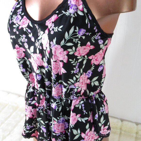 Jessica Vintage Floral Satin Teddy Romper Panties M/L - Picture 10 of 10